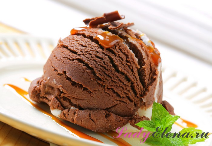 Шоколадное мороженое на основе сливок