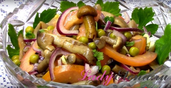 Салат с грибами и помидорами фото рецепт