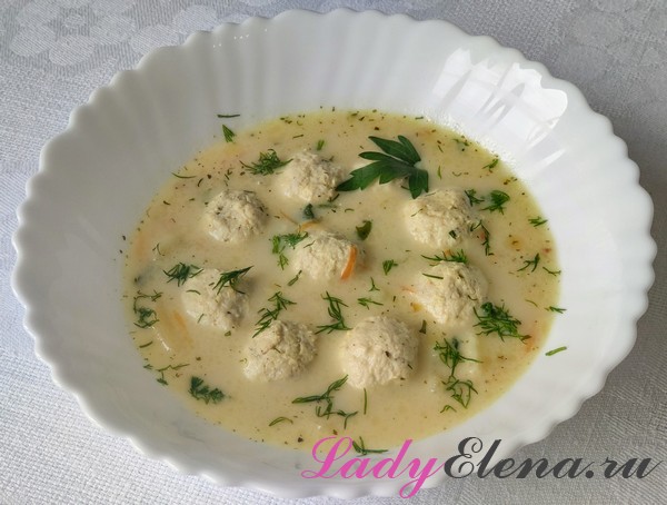 Сырный суп с фрикадельками фото-рецепт