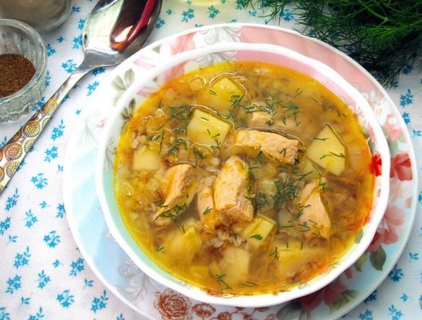Суп куриный с гречкой