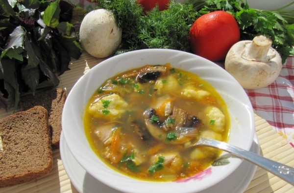 Суп гречневый с грибами