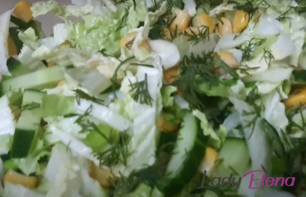 Постный салат из пекинской капусты